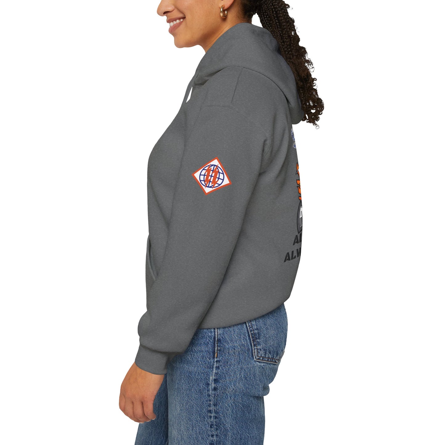 S4 - Option 2 - 102D SSB - Flags on Sleeves - Unisex Heavy Blend™ Hooded Sweatshirt