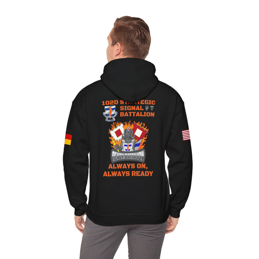 S4 - Option 1 - 102D SSB - Flags on Sleeves - Unisex Heavy Blend™ Hooded Sweatshirt