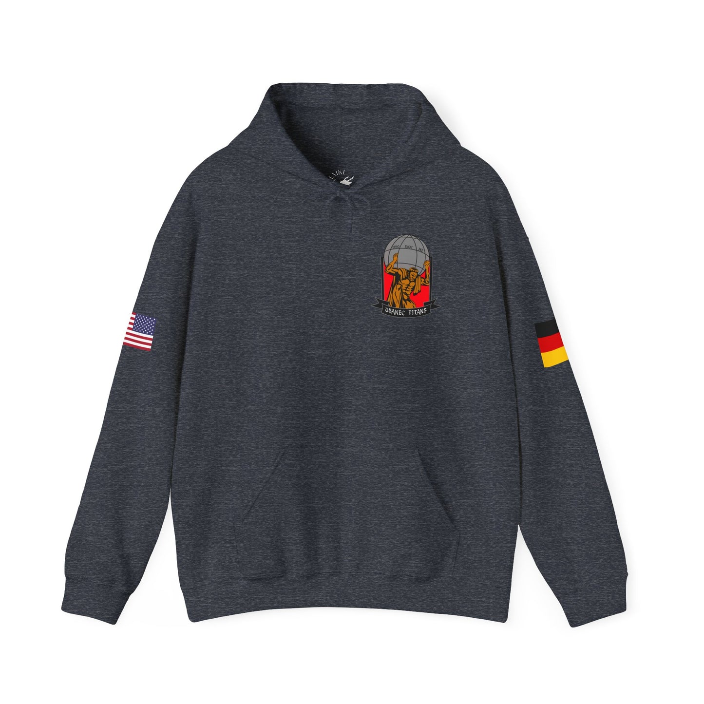 Titan 6 Call Sign -  USANEC-S - Flags on Sleeves - Unisex Heavy Blend™ Hooded Sweatshirt