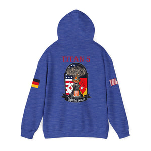 Titan 5 Call Sign -  USANEC-S - Flags on Sleeves - Unisex Heavy Blend™ Hooded Sweatshirt
