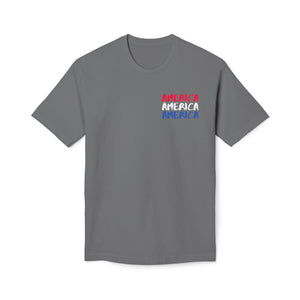 America x3 !  Unisex Midweight T-shirt, Made in USA