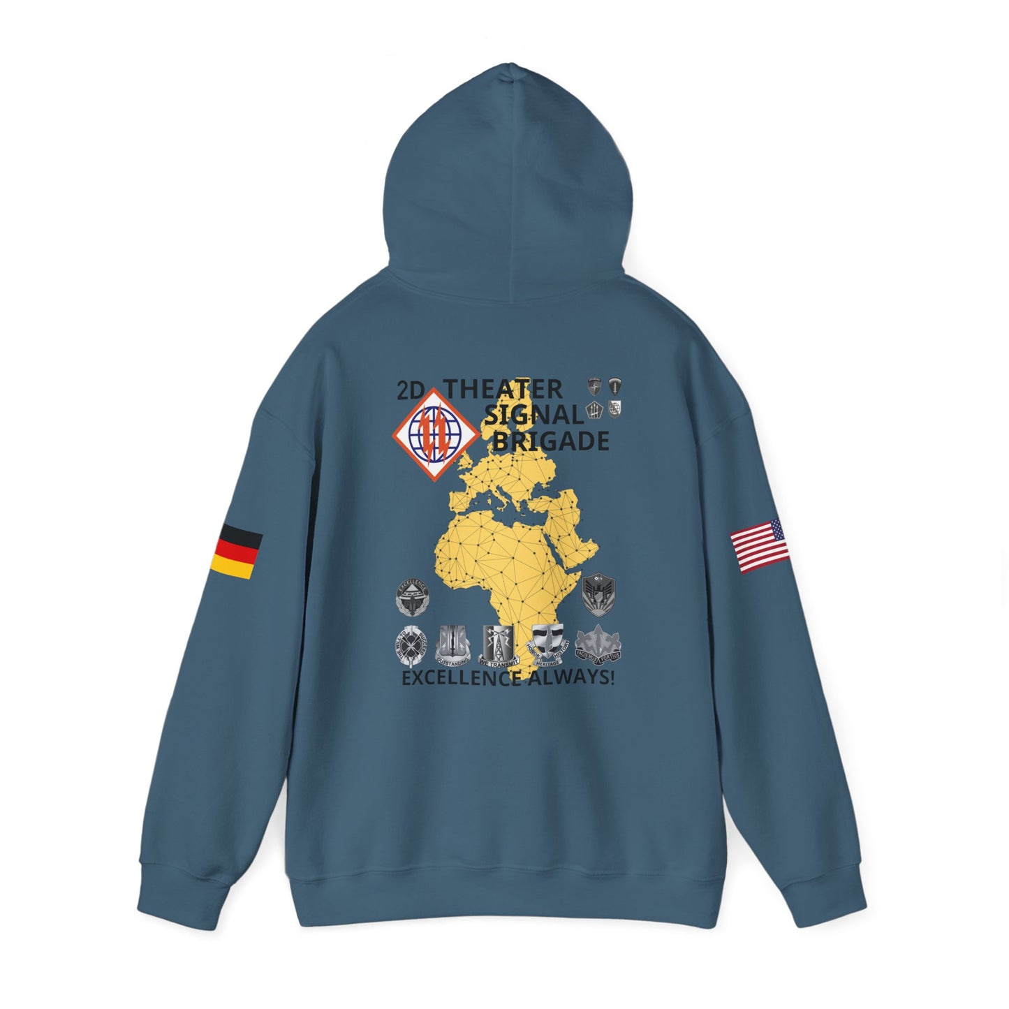 102D SSB - Flags on Sleeves - Unisex Heavy Blend™ Hooded Sweatshirt