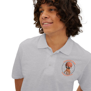 CAB Big Brains - Orange text - Men's Piqué Polo