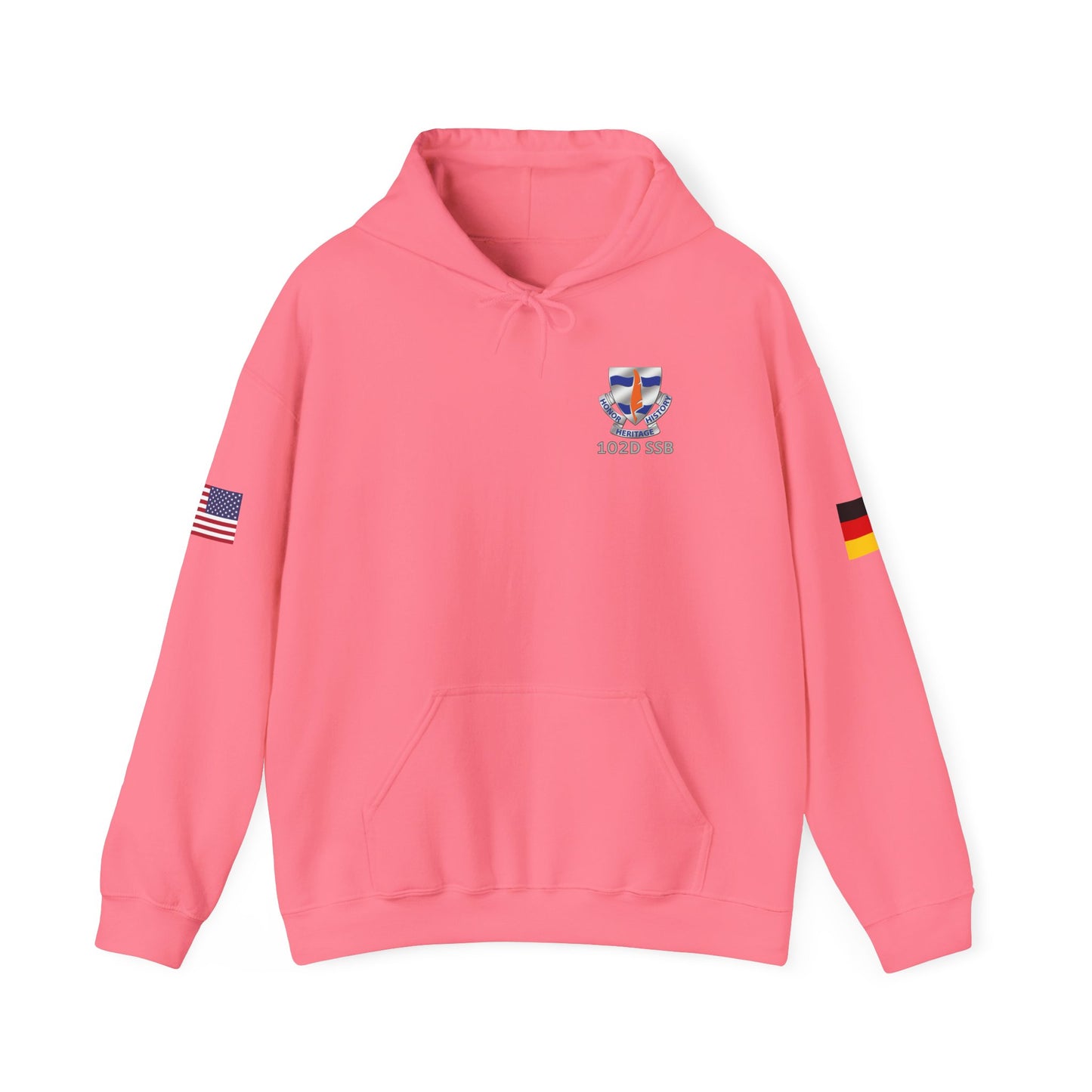 102D SSB - Flags on Sleeves - Unisex Heavy Blend™ Hooded Sweatshirt