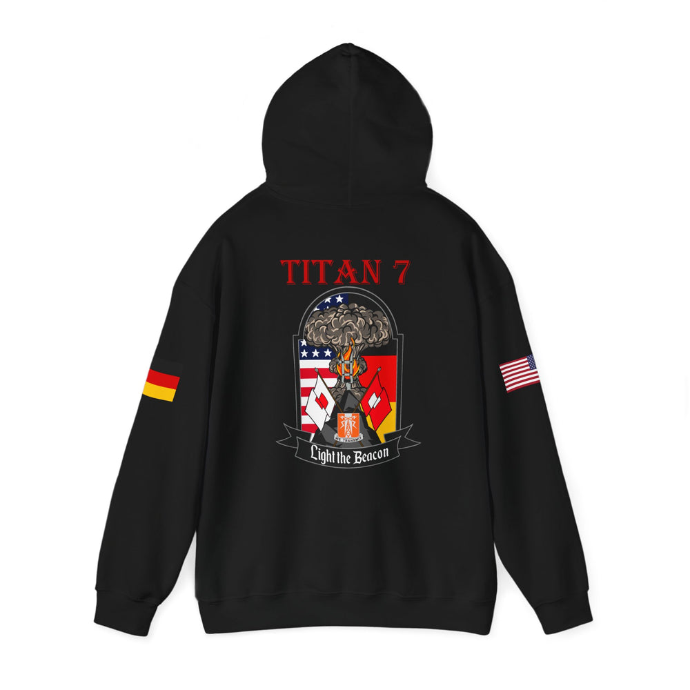 Titan 7 Call Sign -  USANEC-S - Flags on Sleeves - Unisex Heavy Blend™ Hooded Sweatshirt