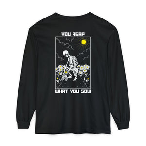 Sow Smiles! - Skeleton Back - Garment-Dyed Long Sleeve