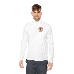 CAB Big Brains - Orange text - Unisex Quarter-Zip Pullover