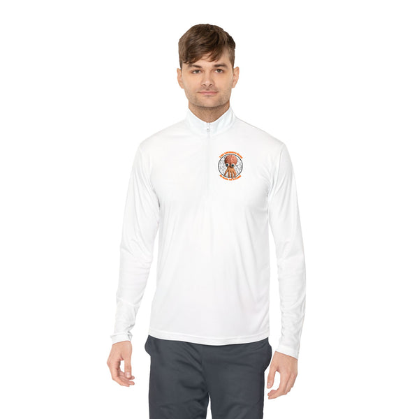 CAB Big Brains - Orange text - Unisex Quarter-Zip Pullover