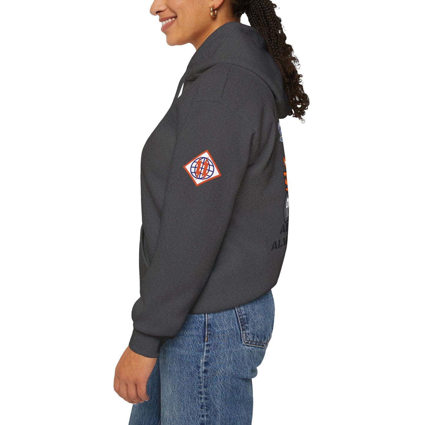 S4 - Option 2 - 102D SSB - Flags on Sleeves - Unisex Heavy Blend™ Hooded Sweatshirt