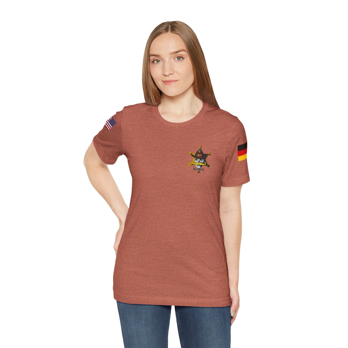 Desperados - Flag on Sleeves - Unisex Jersey Short Sleeve Tee