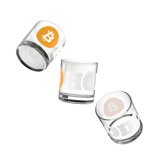 HODL Bitcoin Rocks Glass, 10oz