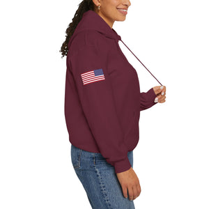 S4 - Option 2 - 102D SSB - Flags on Sleeves - Unisex Heavy Blend™ Hooded Sweatshirt