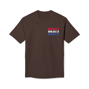 America x3 !  Unisex Midweight T-shirt, Made in USA