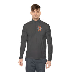 CAB Big Brains - Orange text - Unisex Quarter-Zip Pullover
