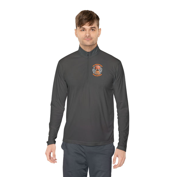 CAB Big Brains - Orange text - Unisex Quarter-Zip Pullover