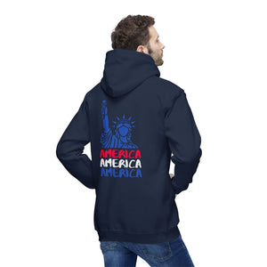 America x 3 - Unisex Hooded Sweatshirt, Made in USA