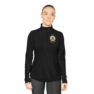 CSD Dragon - Orange text - Ladies Quarter-Zip Pullover